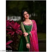 Georgette flared gown with dupatta-thumb2