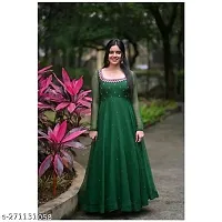 Georgette flared gown with dupatta-thumb1