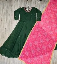 Georgette flared gown with dupatta-thumb3