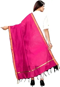 Solid Pink Chanderi Silk Dupatta-thumb1