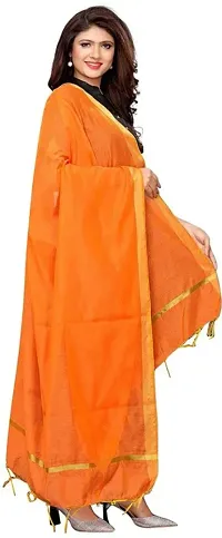 Solid Orange Silk Dupatta-thumb2