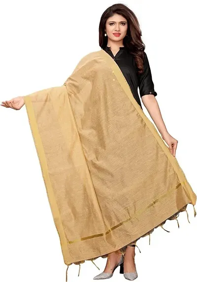 Fancy Chanderi Cotton Self Design Dupatta For Womens
