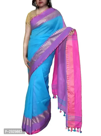 Handloom Khadi Cotton Sarees with Blouse Piece-thumb0