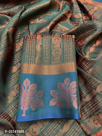 UrbanFabrics Copper Brocade Pattu Silk Premuim Saree For Women-thumb2