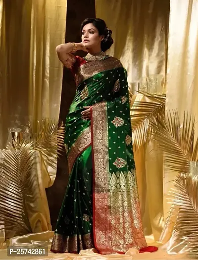 Classic Satin Saree with Blouse for Women-thumb4