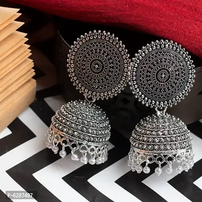 Big Size Ethnic Traditional Black Color Jhumka Earrings for Women and Girls