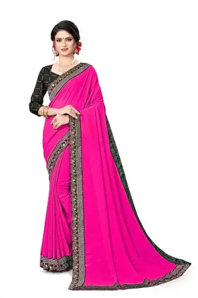 Glamorous Faux Georgette Saree with Blouse piece 