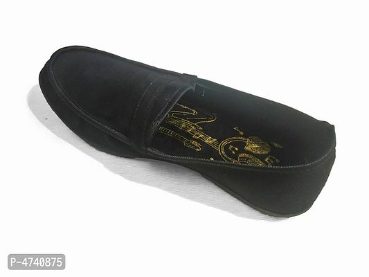 Men's Stylish and Trendy Black Solid Suede Casual Loafers-thumb2