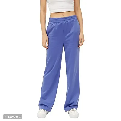 Stylish Cotton Light Blue Solid Regular Night Wear Pajama For Women