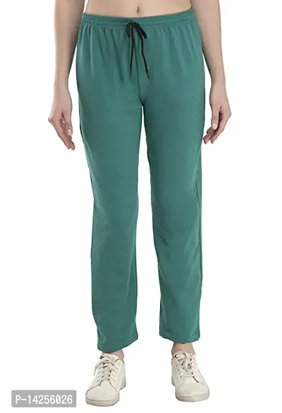 Stylish Cotton Green Solid Regular Night Wear Pajama For Women-thumb0