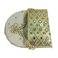 Silk Traditional Mirror Work Envelope Clutch/Hand Purse Bag for Women/Girls-thumb1