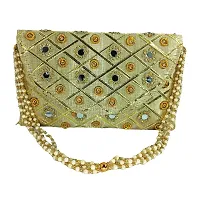 Silk Traditional Mirror Work Envelope Clutch/Hand Purse Bag for Women/Girls-thumb3