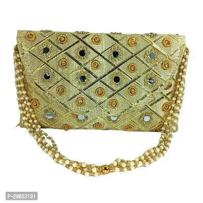 Silk Traditional Mirror Work Envelope Clutch/Hand Purse Bag for Women/Girls-thumb4