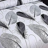 ruh Rose 100% Poly Cotton Double Bed Sheet for Double Bed with 2 Pillow Covers Set, Queen Size 90x90 inch and Pillow Cover Size 16x26 inch Bedsheet Series, 180 TC, 3D Printed Pattern-thumb1