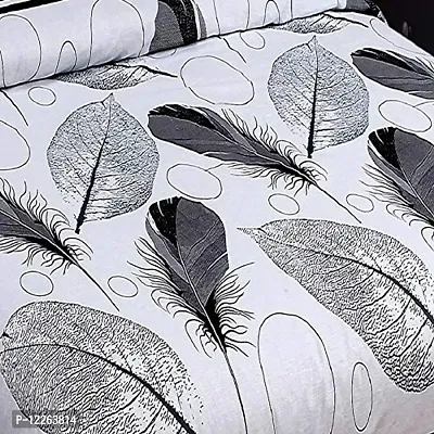 ruh Rose 100% Poly Cotton Double Bed Sheet for Double Bed with 2 Pillow Covers Set, Queen Size 90x90 inch and Pillow Cover Size 16x26 inch Bedsheet Series, 180 TC, 3D Printed Pattern-thumb2