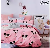 RUH ROSE? 100% Poly Cotton Double Bed Sheet for Double Bed with 2 Pillow Covers Set, Queen Size 90x90 inch and Pillow Cover Size 16x26 inch Bedsheet Series, 180 TC, 3D Printed Pattern (H10)-thumb1