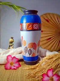 Hand Painted Tribal 8 inch terracotta vase-thumb2