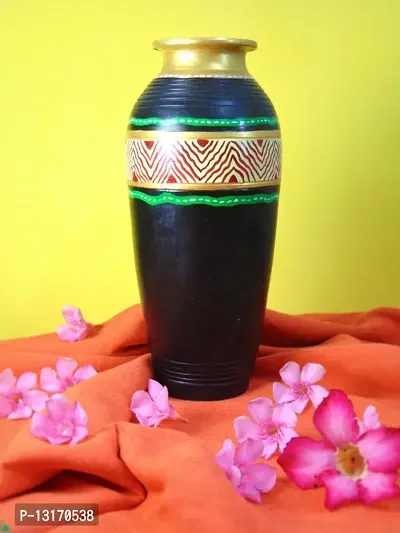 Black and Gold Modern Shape Terracotta Vase 8 for home decor,table,office,gift item,living room