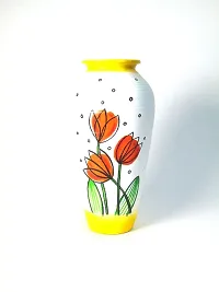 Orange Tulip Flower Vase 8 for home decor,table,office,gift item,living room-thumb1