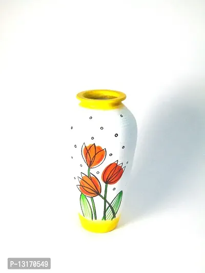 Orange Tulip Flower Vase 8 for home decor,table,office,gift item,living room-thumb3
