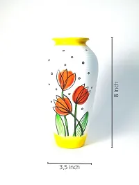 Orange Tulip Flower Vase 8 for home decor,table,office,gift item,living room-thumb3