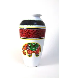 Madhubani Horse Painting Terracotta Vase 8 for home decor,table,office,gift item,living room-thumb1