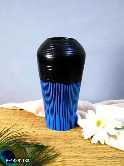 Black Blue modern shape flower vase for home decoration