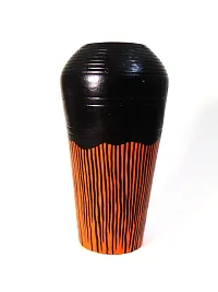 Orange and black unique shape flower vase 8 for home decor table decor-thumb1