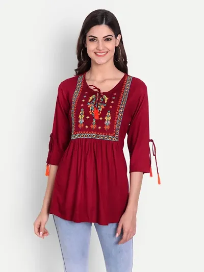 Fancy 3/4th Sleeves Kurti Top