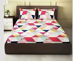 Graceful Glace Cotton multi color Elastic Fitted Combo of 2 king Sized Bedsheets-thumb2