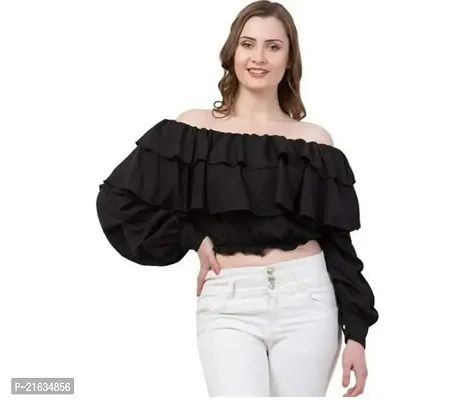 Stylish Fancy Designer Crepe Tops For Women-thumb0