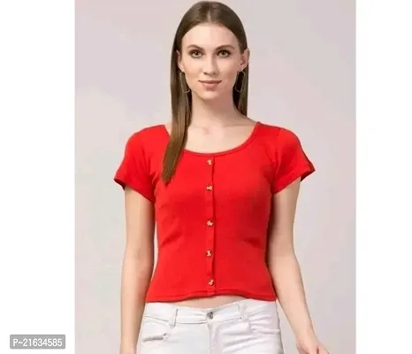 Stylish Fancy Designer Cotton Blend Tops For Women-thumb0