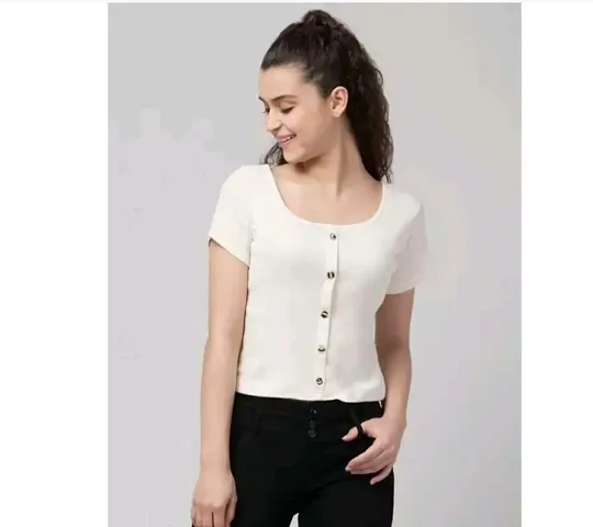 Solid Cotton Casual wear Top