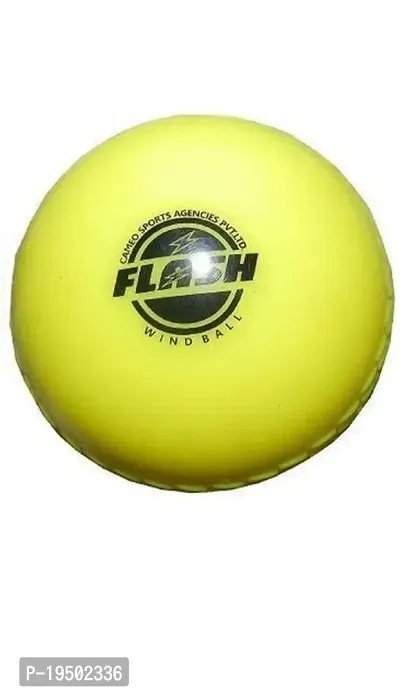 New Galaxy Flash Wind Ball Synthetic Soft Ball/ Rubber Cricket Yellow-thumb0