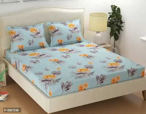 Trendy Polycotton Double 1 Bedsheet + 2 Pillowcovers