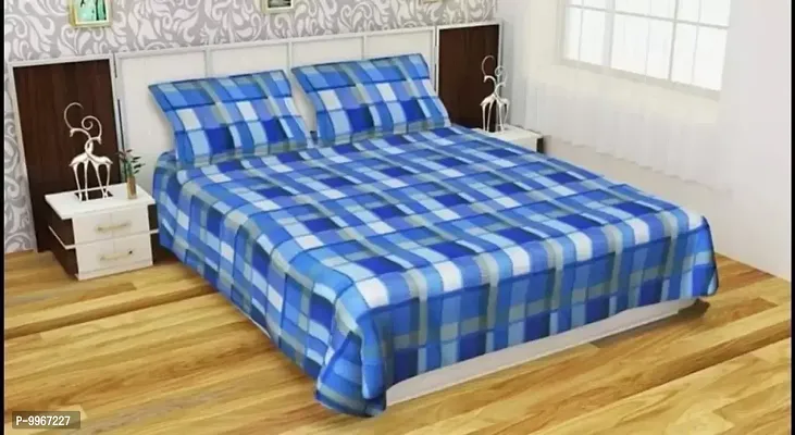 Trendy Microfiber Double 1 Bedsheet + 2 Pillowcovers-thumb0