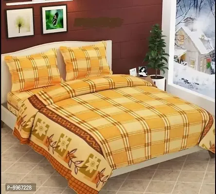 Trendy Microfiber Double 1 Bedsheet + 2 Pillowcovers-thumb0