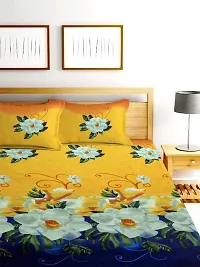 Classic Cotton Blend Printed Double Bedsheet with Pillow Covers-thumb1