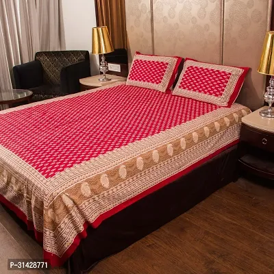 Comfortable Cotton Flat Queen Bedsheet with Pillow Covers