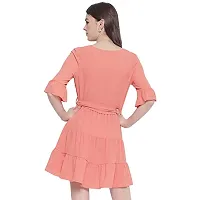 trendy divva Women's Short Wrap Dress - Coral-thumb3