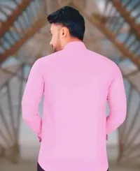 Reliable Pink Cotton Long Sleeves Casual Shirts For Men-thumb1