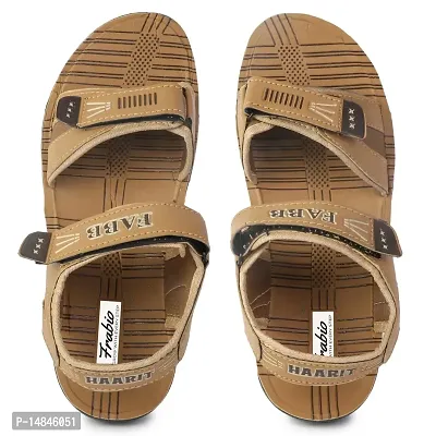 Aedee Men's Casual Velcro Sandals/Running Walking Dailywear Indoor Outdoor Floaters (FRB-SND1-Brown)-thumb3