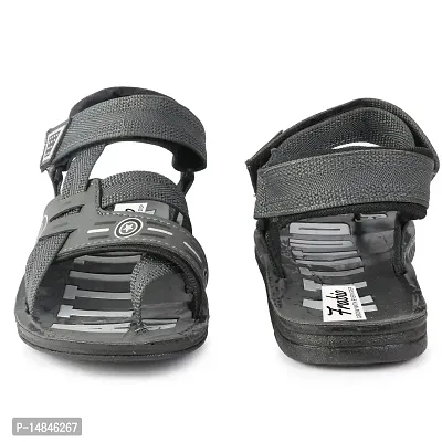 Aedee Men's Casual Velcro Sandals/Running Walking Dailywear Indoor Outdoor Floaters (FRB-SND10-Grey_8)-thumb2