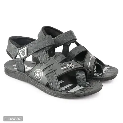 Aedee Men's Casual Velcro Sandals/Running Walking Dailywear Indoor Outdoor Floaters (FRB-SND10-Grey_8)-thumb0