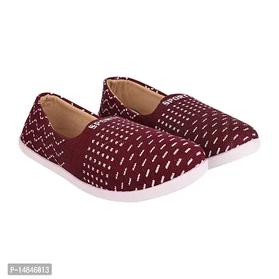 Aedee Women Slip On Flats Comfortable Casual Dress Belly Slip on Super Lightweight Women Bellies  Non-Slippery Belly for Women (Maroon)-thumb4