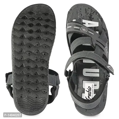 Aedee Men's Casual Velcro Sandals/Running Walking Dailywear Indoor Outdoor Floaters (FRB-SND10-Grey_8)-thumb4