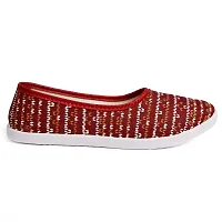 Aedee Women's Casual Printed Bellie/Loafer for Women's/Shoes for Women's Stylish/Latest Bellie for Women's and Girls (Red-BLLIE-103)-thumb2