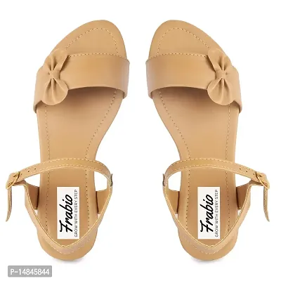 Aedee Women's Sandals Casual Flip Flops Beach Sandals Ankle Strap Flat Sandals for Women (Beige) -8 UK-thumb4