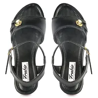 Aedee Women Sandals Casual Flip Flops Beach Sandals Ankle Strap Flat Sandals for Women (Black) -8 UK-thumb3