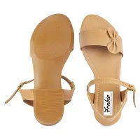 Aedee Women's Sandals Casual Flip Flops Beach Sandals Ankle Strap Flat Sandals for Women (Beige) -8 UK-thumb4